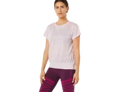 Best ASICS OPEN BACK SHORT SLEEVE TOP Barely Rose