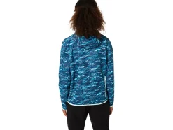 Best ASICS PACKABLE JACKET Teal Print/Fresh Ice