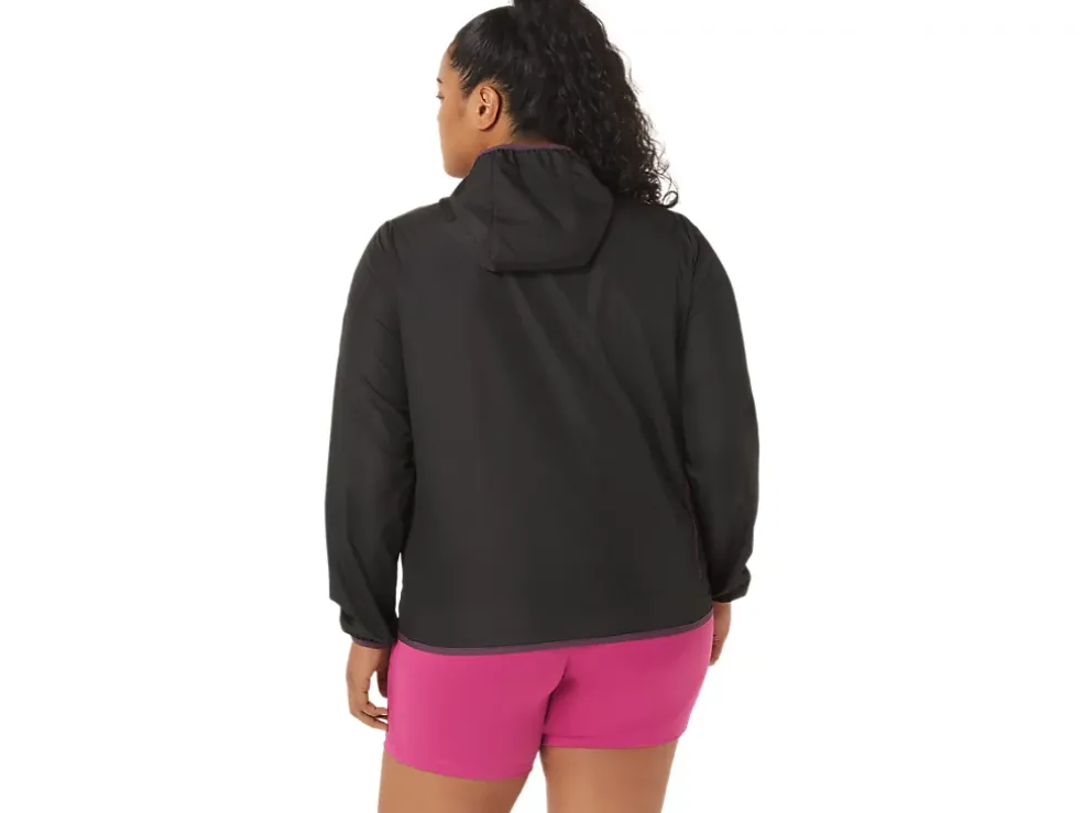 Store ASICS PACKABLE JACKET Performance Black/Deep Plum