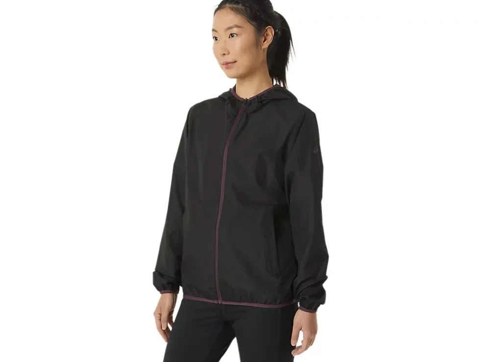 Store ASICS PACKABLE JACKET Performance Black/Deep Plum