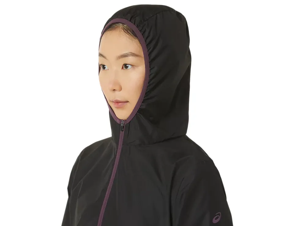Store ASICS PACKABLE JACKET Performance Black/Deep Plum
