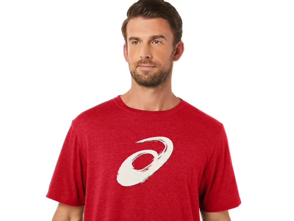 Shop ASICS PAINTBRUSH SHORT SLEEVE TEE Classic Red Heather