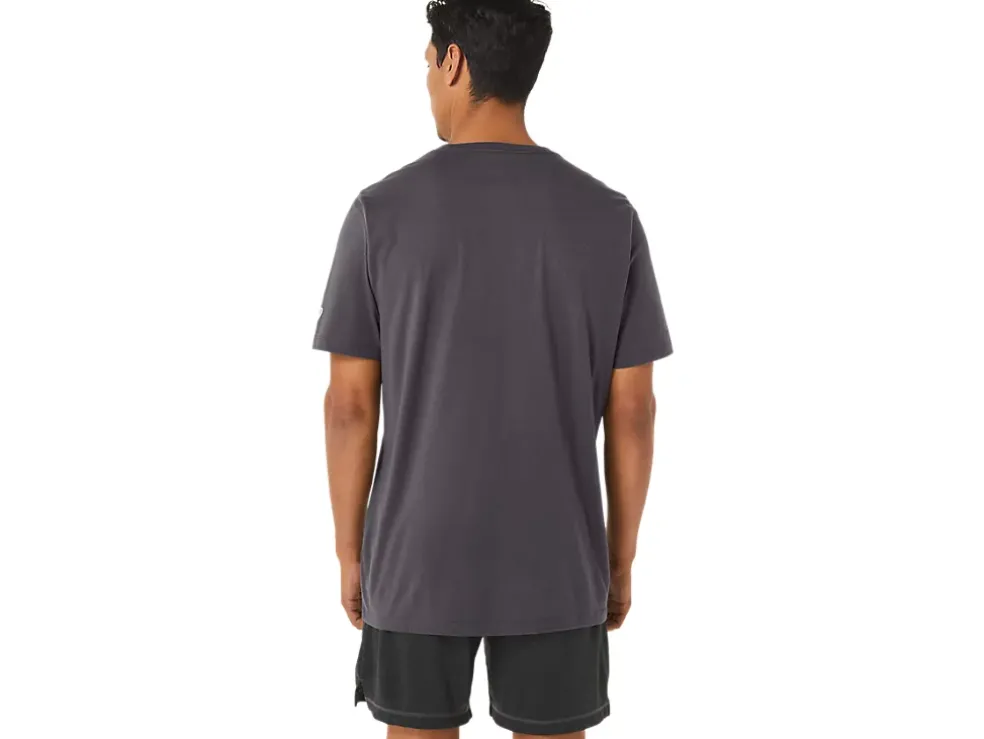 Clearance ASICS PAINTBRUSH SHORT SLEEVE TEE Dark Grey Heather