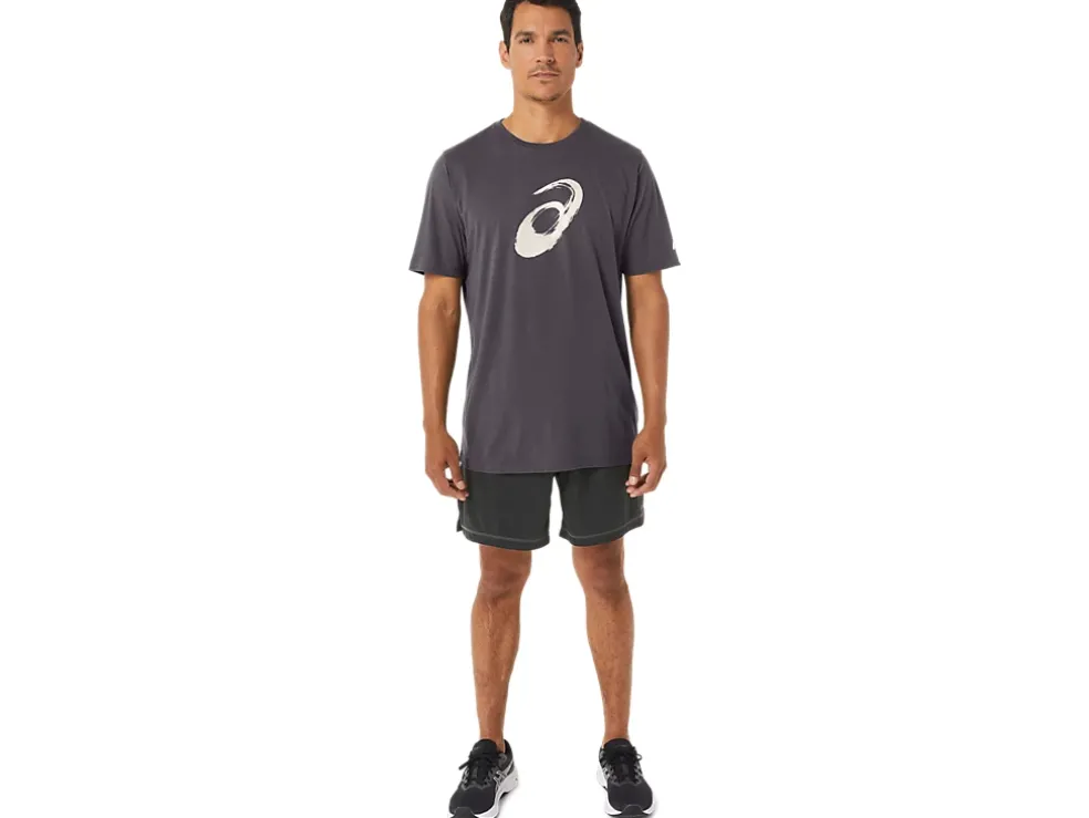 Clearance ASICS PAINTBRUSH SHORT SLEEVE TEE Dark Grey Heather