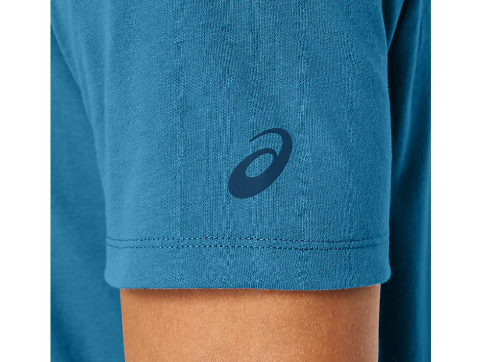 Hot ASICS PAINTBRUSH SHORT SLEEVE TEE Island Blue Heather