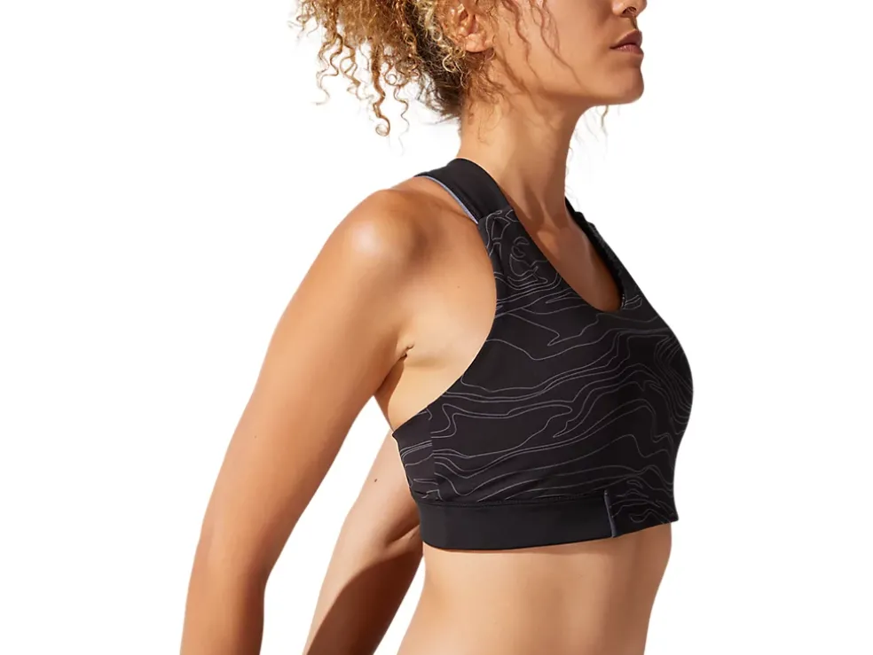 Clearance ASICS PIPING GRAPHIC BRA Performance Black/Carrier Grey