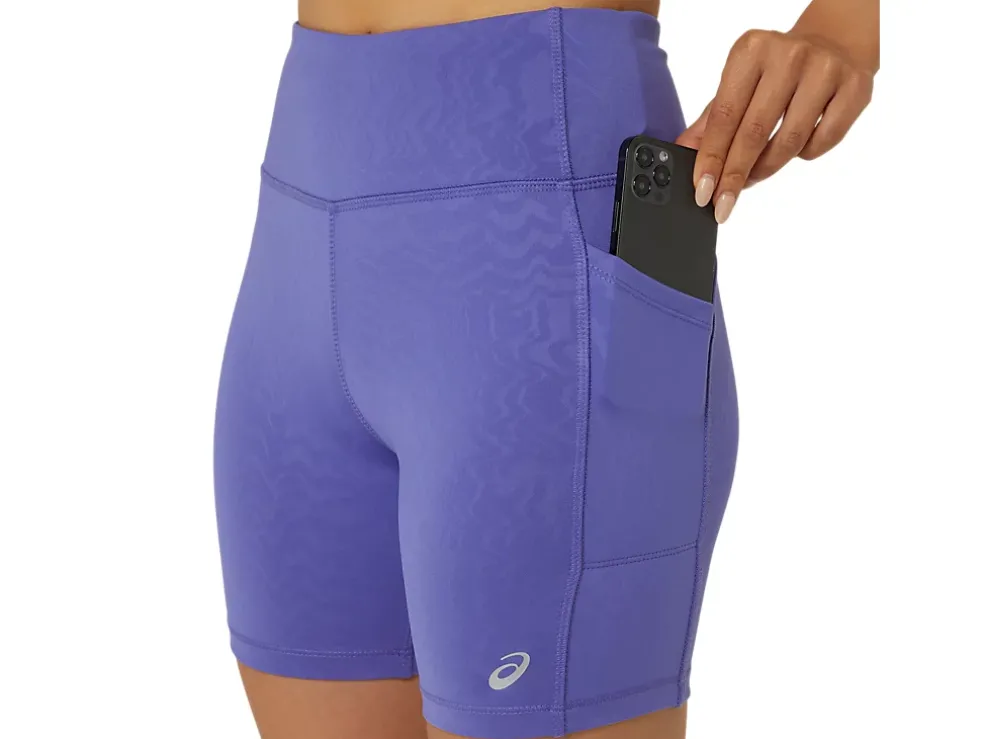 Cheap ASICS PR LYTE 5IN RUN SHORT WITH POCKETS Blue Violet Suminagshi Print