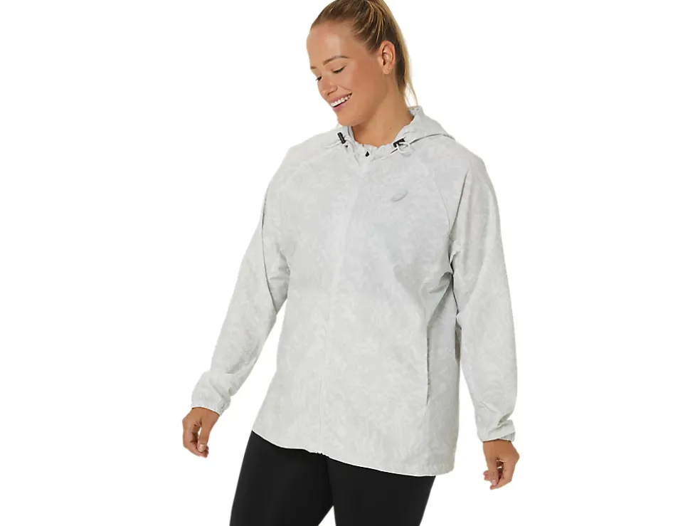 Hot ASICS PR LYTE PACKABLE JACKET White/Glacier Grey Suminashi Print