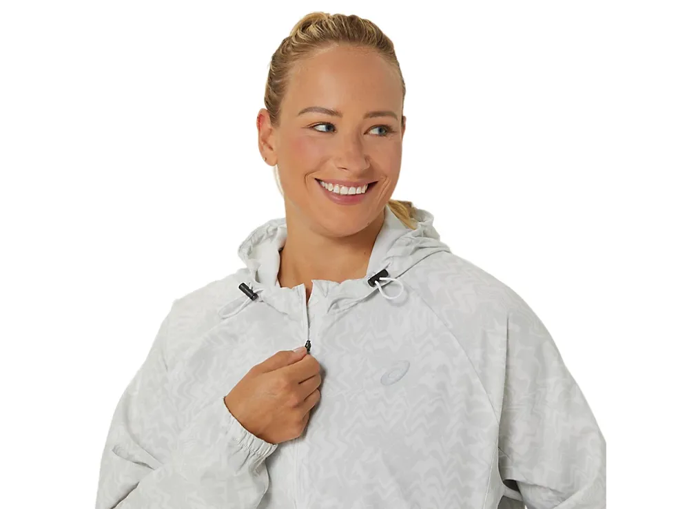 Hot ASICS PR LYTE PACKABLE JACKET White/Glacier Grey Suminashi Print