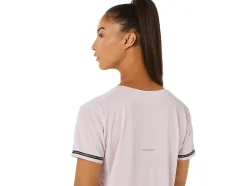 Shop ASICS RACE CROP TOP Barely Rose