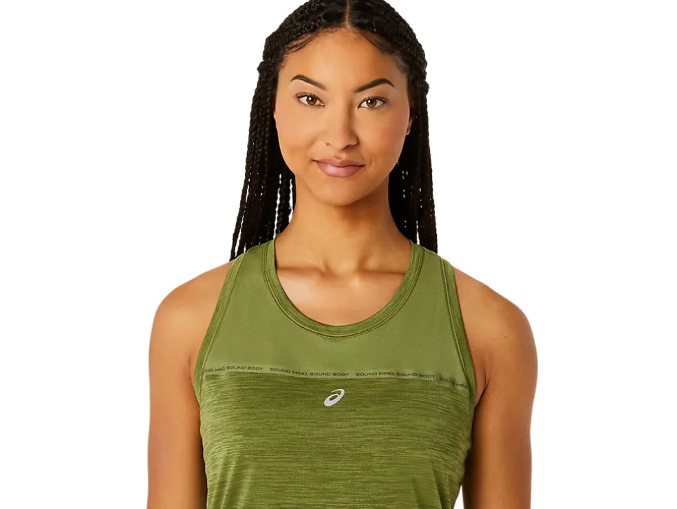 Hot ASICS RACE TANK Cactus/Mantle Green