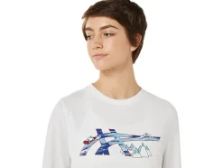 Shop ASICS READY-SET II LONG SLEEVE GRAPHIC Brilliant White