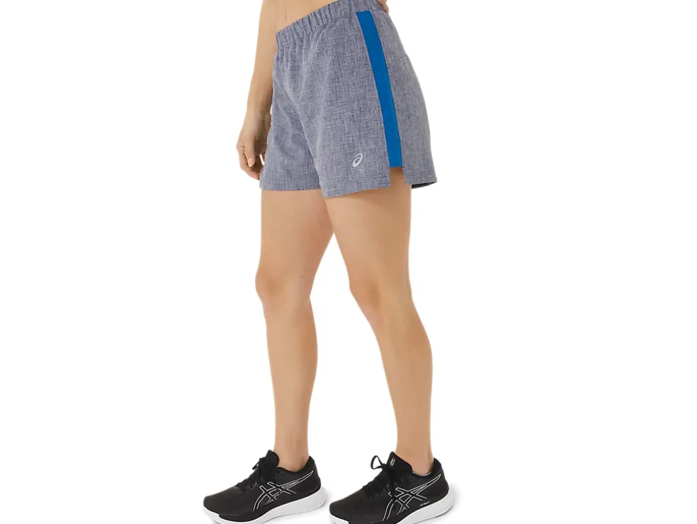 New ASICS READY-SET 3IN SHORT Peacoat Heather/Lake Drive