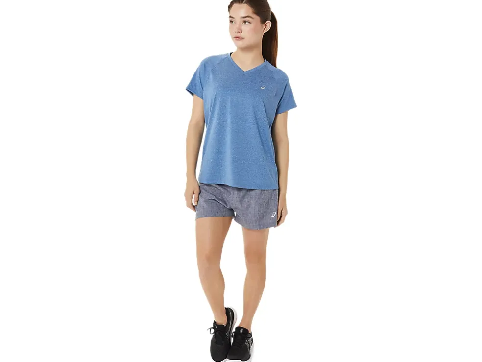 New ASICS READY-SET 3IN SHORT Peacoat Heather/Lake Drive