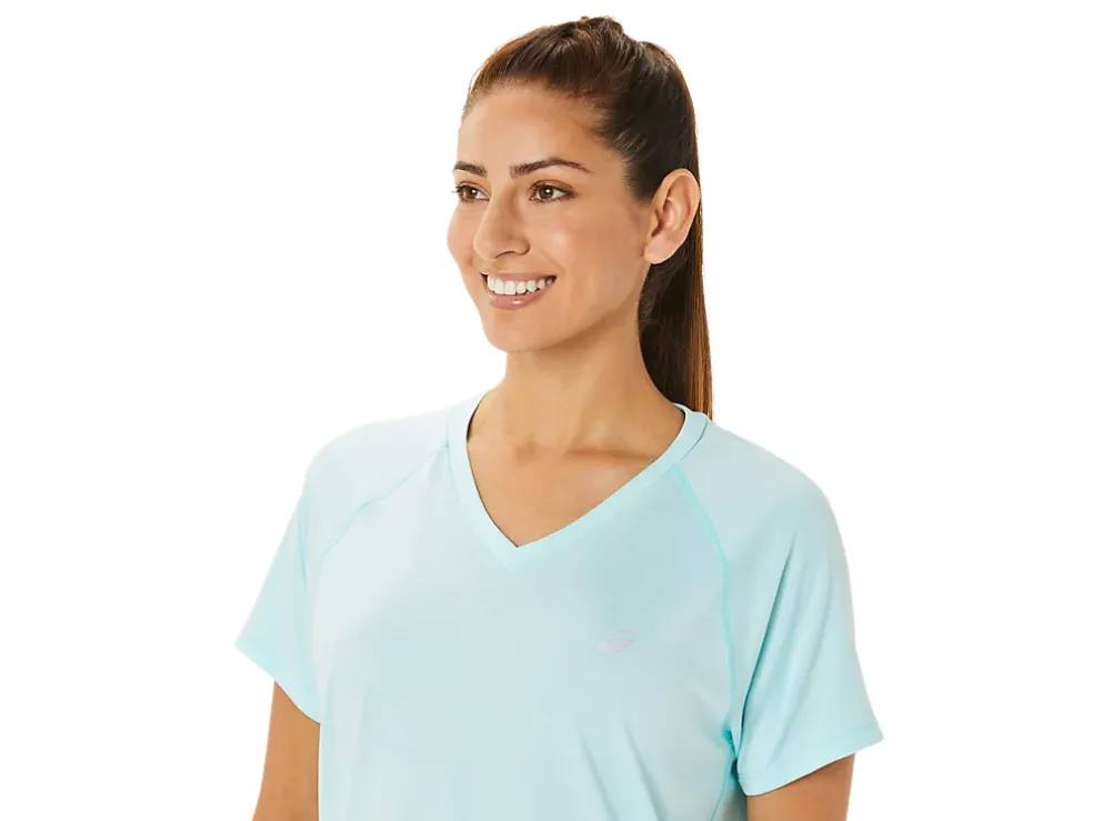 Sale ASICS READY-SET LYTE V-NECK Clear Blue Heather