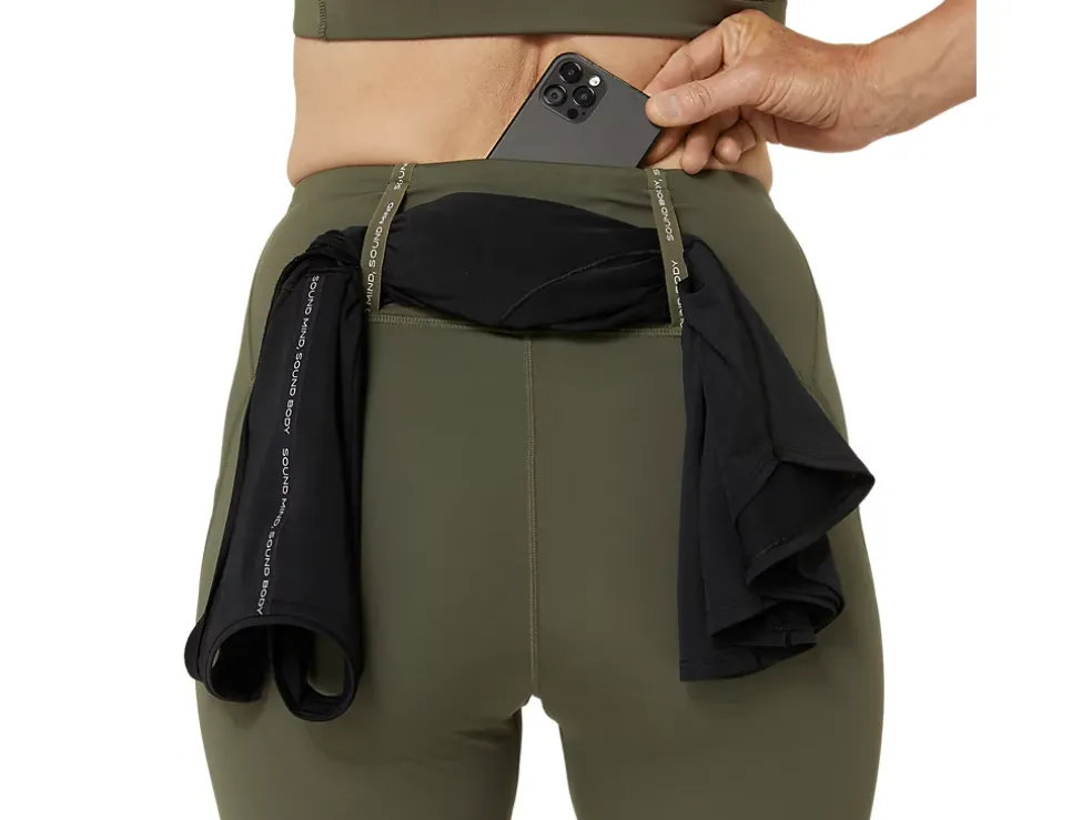 Store ASICS ROAD HIGH WAIST TIGHT Mantle Green