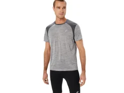 Best Sale ASICS ROAD SHORT SLEEVE TOP Piedmont Grey/Dark Grey