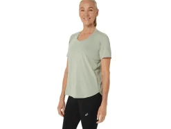 Best Sale ASICS ROAD V-NECK SHORT SLEEVE TOP Olive Grey