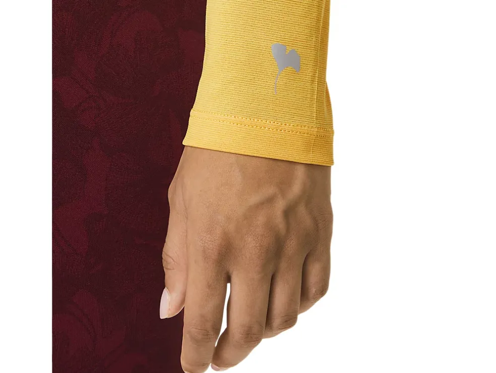 Cheap ASICS RUNKOYO MOCK NECK LONG SLEEVE TOP Tiger Yellow