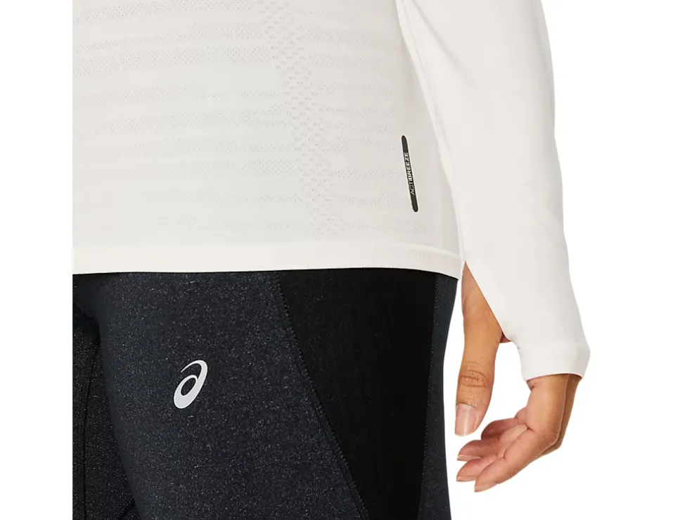 Clearance ASICS SEAMLESS LONG SLEEVE TOP Cream/Papaya