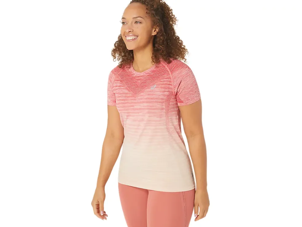 Outlet ASICS SEAMLESS SHORT SLEEVE TOP Pale Apricot/Light Garnet