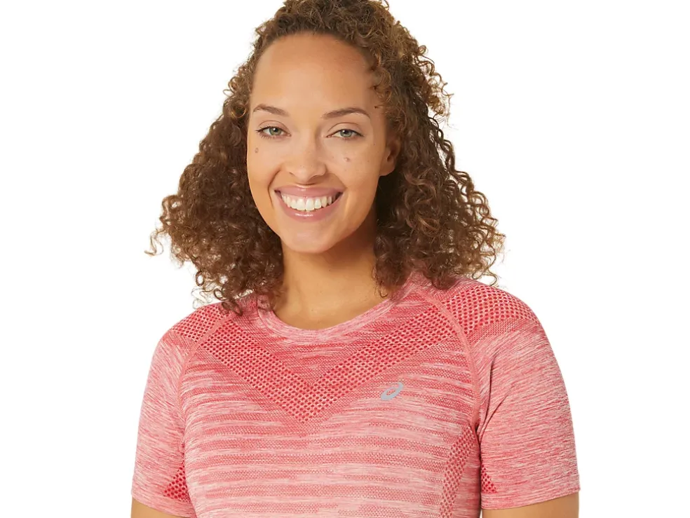 Outlet ASICS SEAMLESS SHORT SLEEVE TOP Pale Apricot/Light Garnet