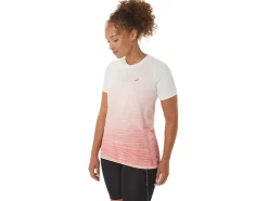 Sale ASICS SEAMLESS SHORT SLEEVE TOP Cream/Papaya