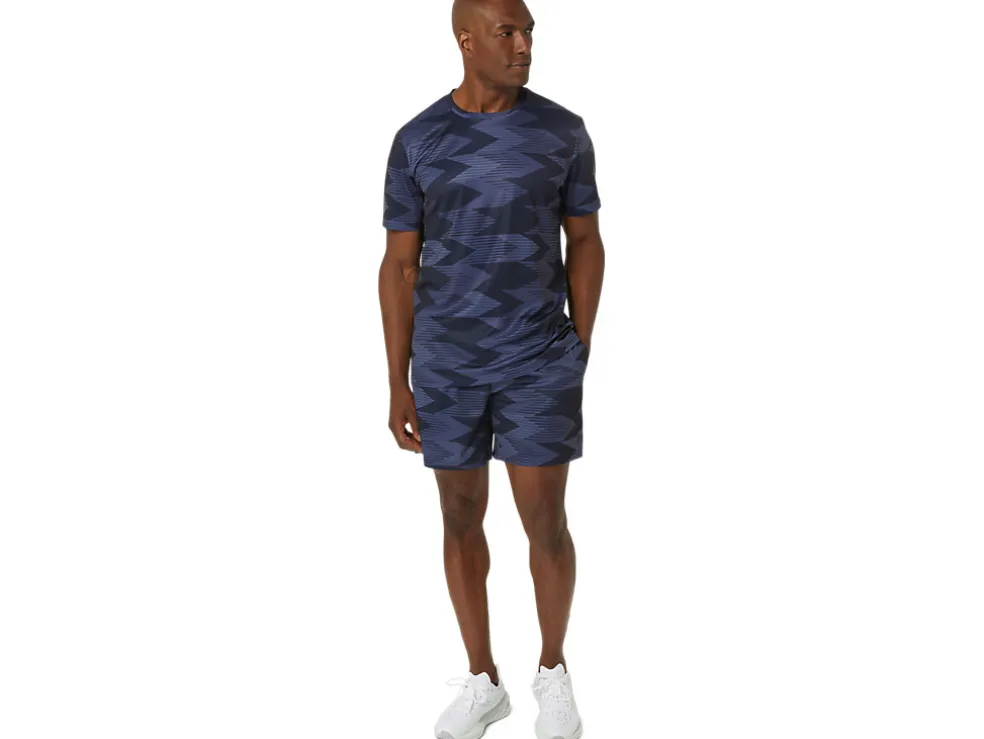 Shop ASICS SEASONAL ALL OVER PRINT 7IN SHORTS Midnight