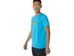 New ASICS SHOE GRAPHIC SHORT SLEEVE TEE Digital Aqua