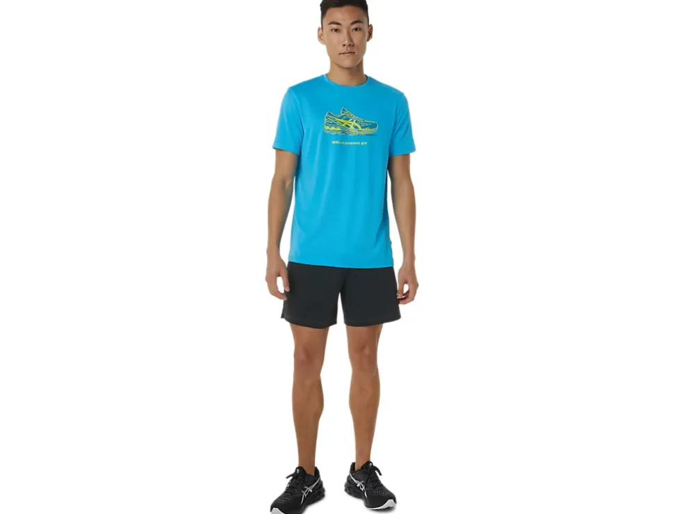 New ASICS SHOE GRAPHIC SHORT SLEEVE TEE Digital Aqua