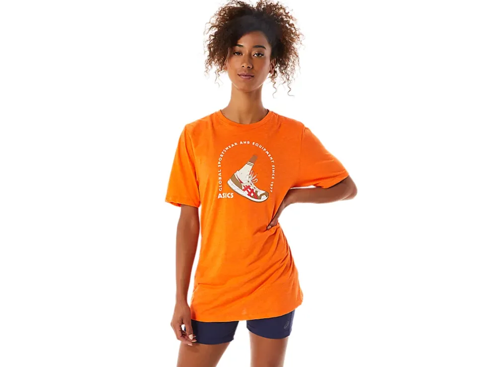 Best Sale ASICS SHORT SLEEVE 1977 GLOBAL SPORTSWEAR TEE Marigold Heather