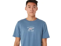 Fashion ASICS SHORT SLEEVE RUN CLUB TEE Storm Blue