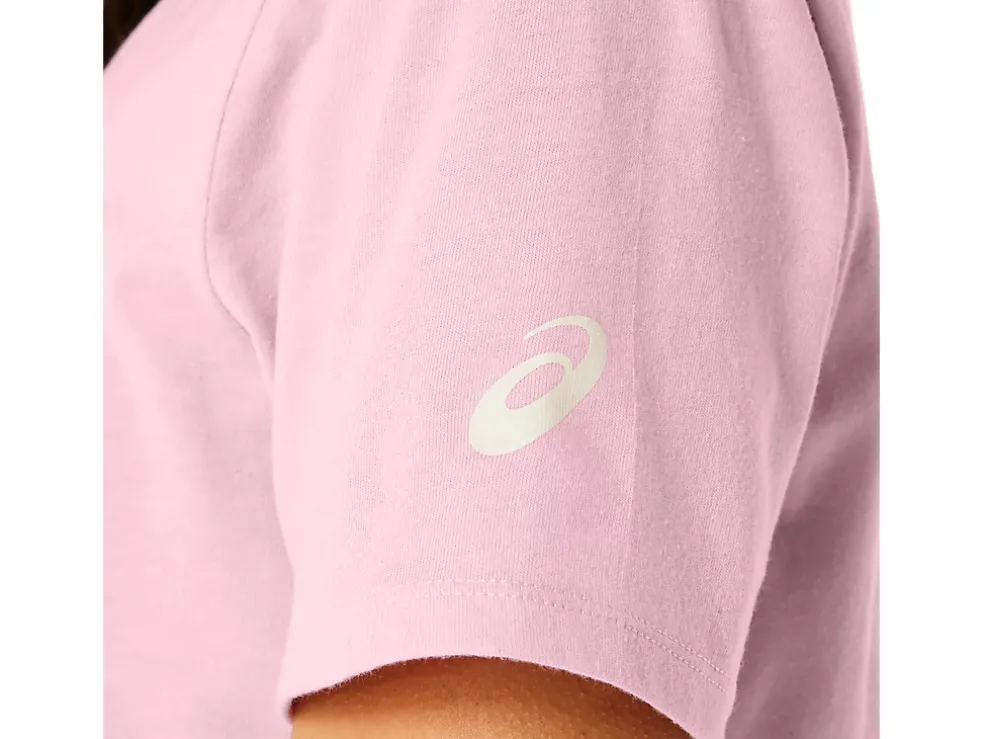Cheap ASICS SHORT SLEEVE EST 1977 V-NECK TEE Pink Salt