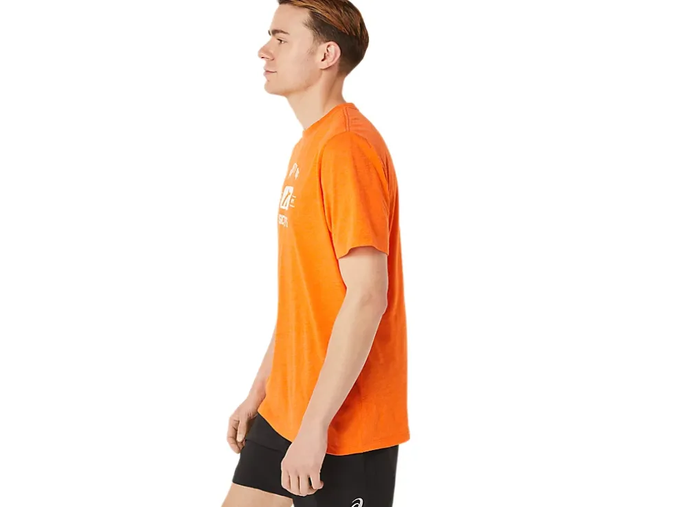 Shop ASICS SHORT SLEEVE PROPERTY OF SPORTS TEE Marigold Orange Heather