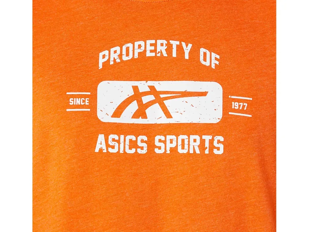 Shop ASICS SHORT SLEEVE PROPERTY OF SPORTS TEE Marigold Orange Heather