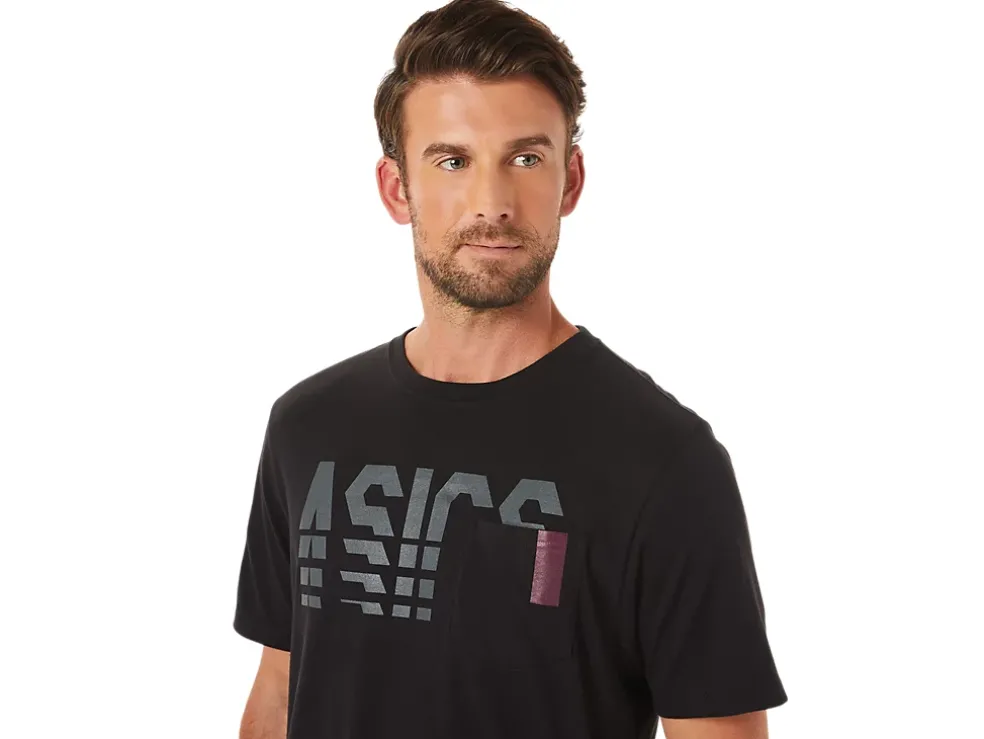 Flash Sale ASICS SHORT SLEEVE STRIPED POCKET TEE Performance Black