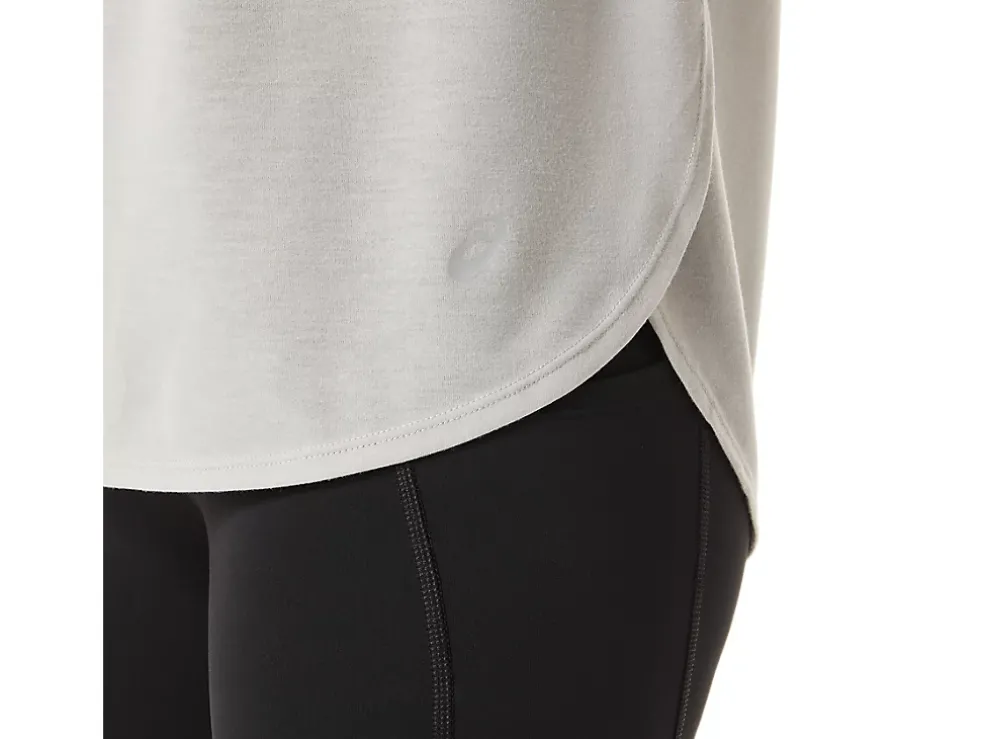 Cheap ASICS SLIT SHORT SLEEVE TOP Oyster Grey