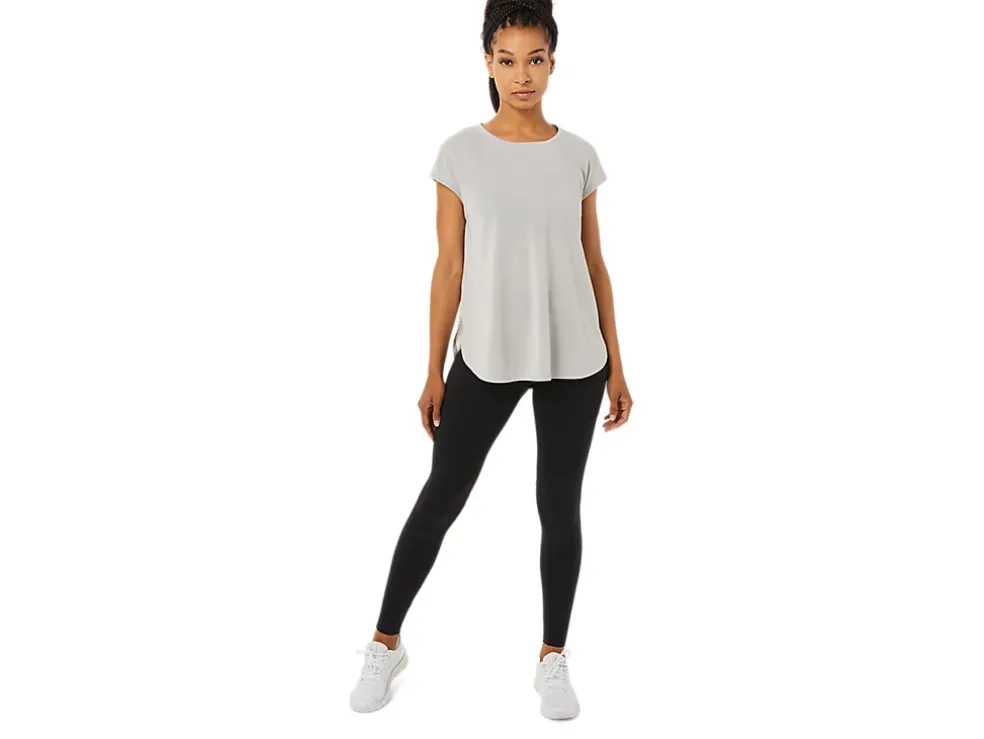 Cheap ASICS SLIT SHORT SLEEVE TOP Oyster Grey