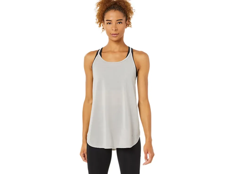 Clearance ASICS SLIT SLEEVELESS TOP Oyster Grey