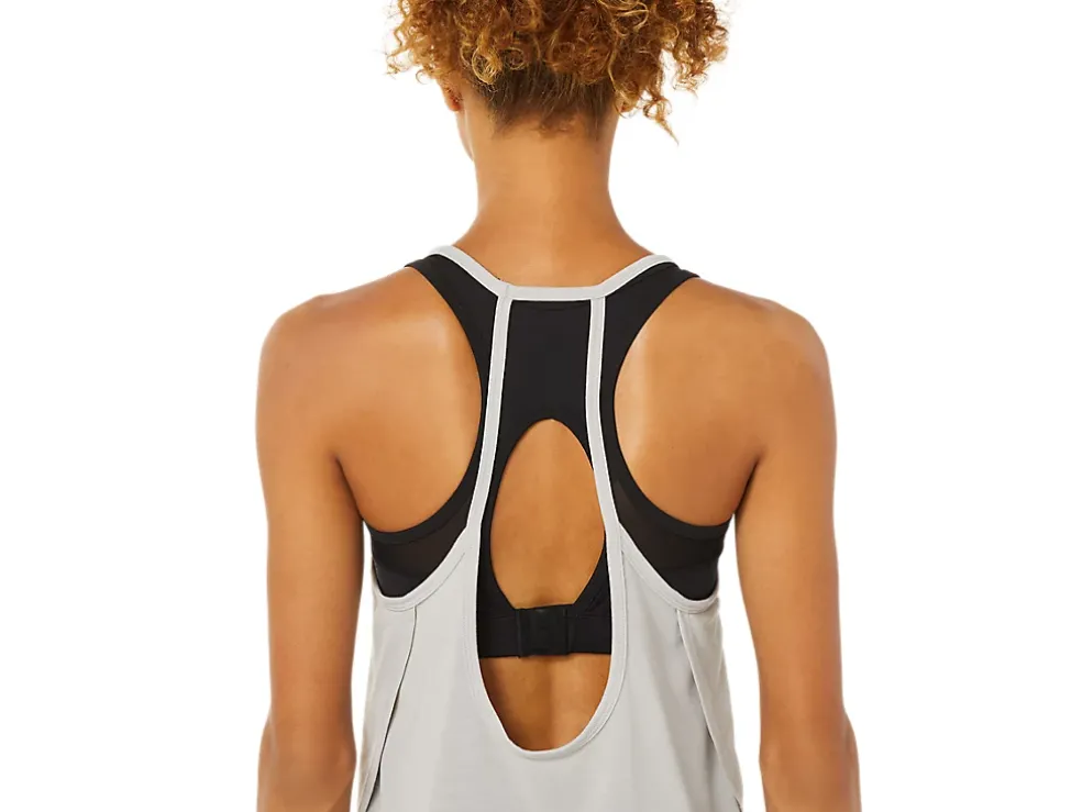 Clearance ASICS SLIT SLEEVELESS TOP Oyster Grey