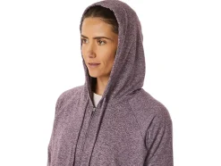 Sale ASICS SOFT STRETCH KNIT FULL ZIP HOODIE Deep Mars Heather