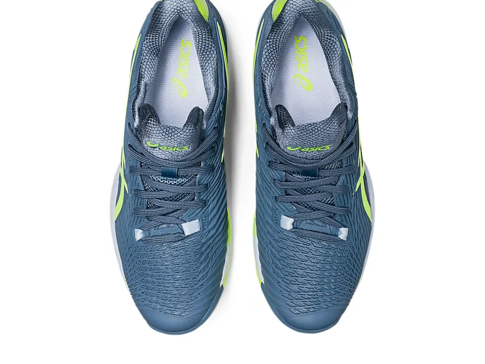 Cheap ASICS SOLUTION SPEED FF 2 CLAY Steel Blue/Hazard Green