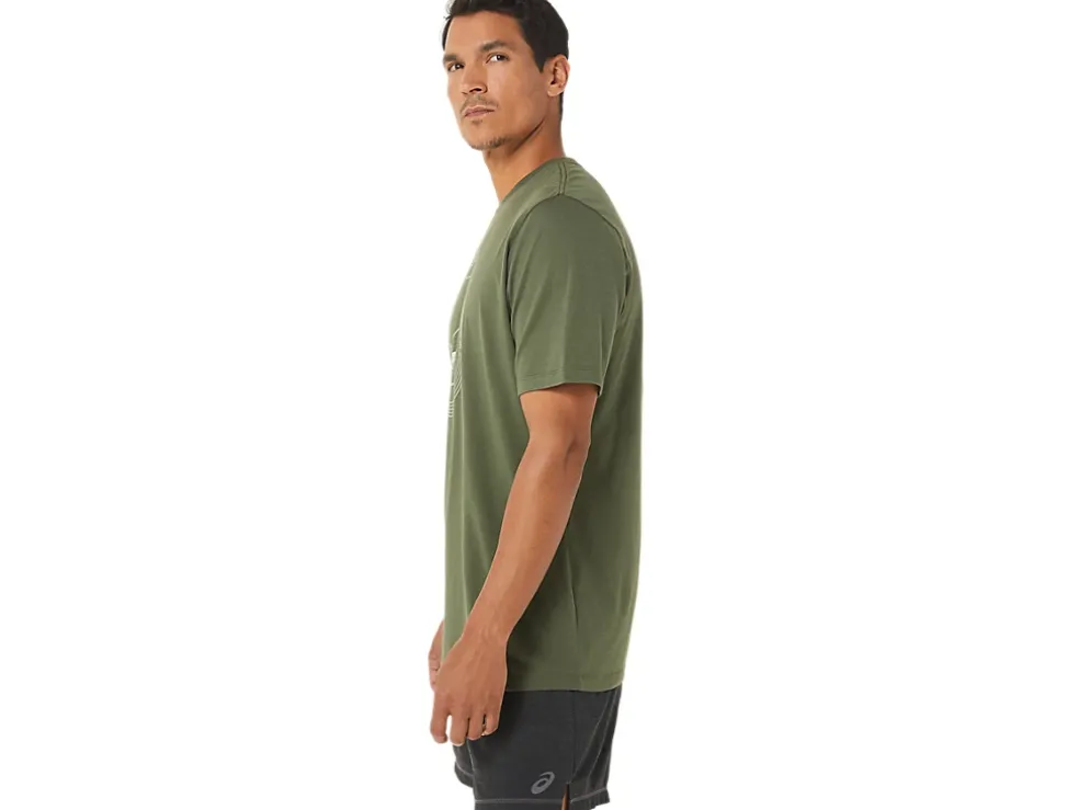 Fashion ASICS SPIRAL A TRACK AND FIELD TEE Olive Canvas