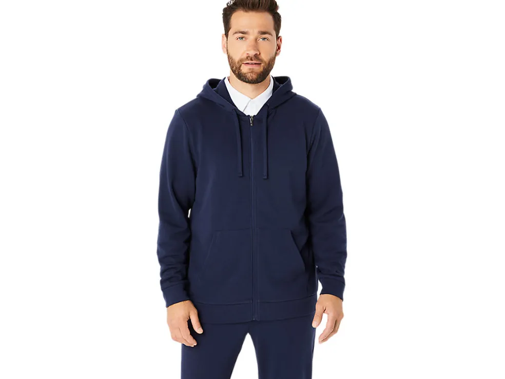 Discount ASICS SWEAT FULL ZIP HOODIE Midnight