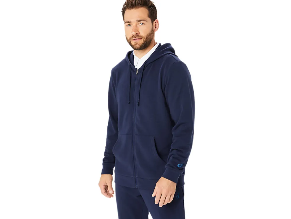 Discount ASICS SWEAT FULL ZIP HOODIE Midnight