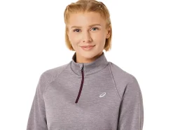 Shop ASICS THERMOPOLIS 1/4 ZIP Deep Mars Heather