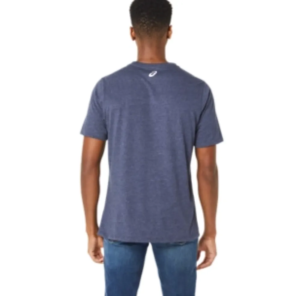 Fashion ASICS UNISEX BLUE JEAN MILE CREW TEE Peacoat Heather