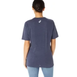 Fashion ASICS UNISEX BLUE JEAN MILE CREW TEE Peacoat Heather