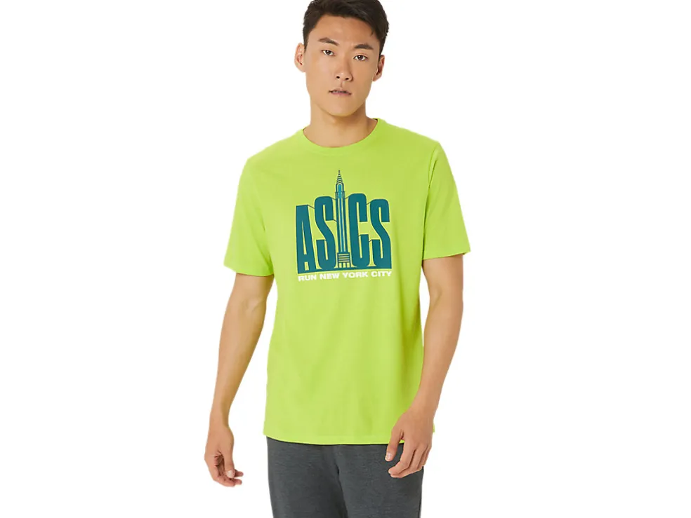 Clearance ASICS UNISEX RUN NYC RUN CLUB CREW TEE Lime Zest