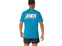 Shop ASICS UNISEX SMSB 1977 RUN CLUB SHORT SLEEVE TEE Island Blue Heather